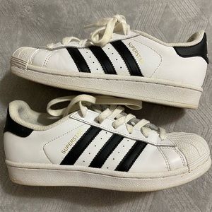 adidas White Black Superstar Athletic Shoes